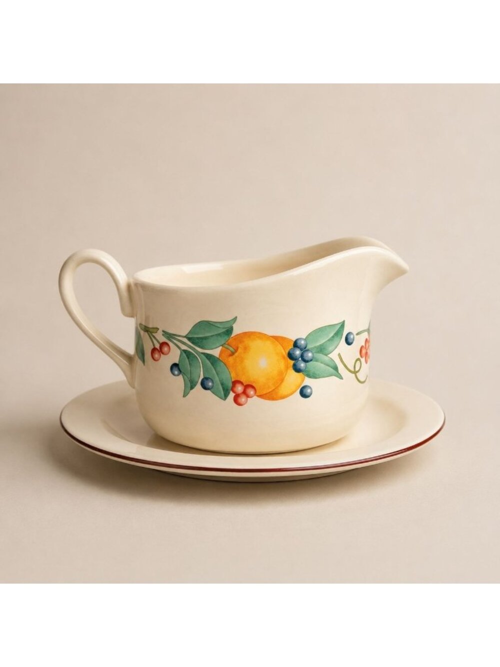 Corelle Abundance Gravy Boat And Underplate Harvest Fruit Serveware Dinnerware